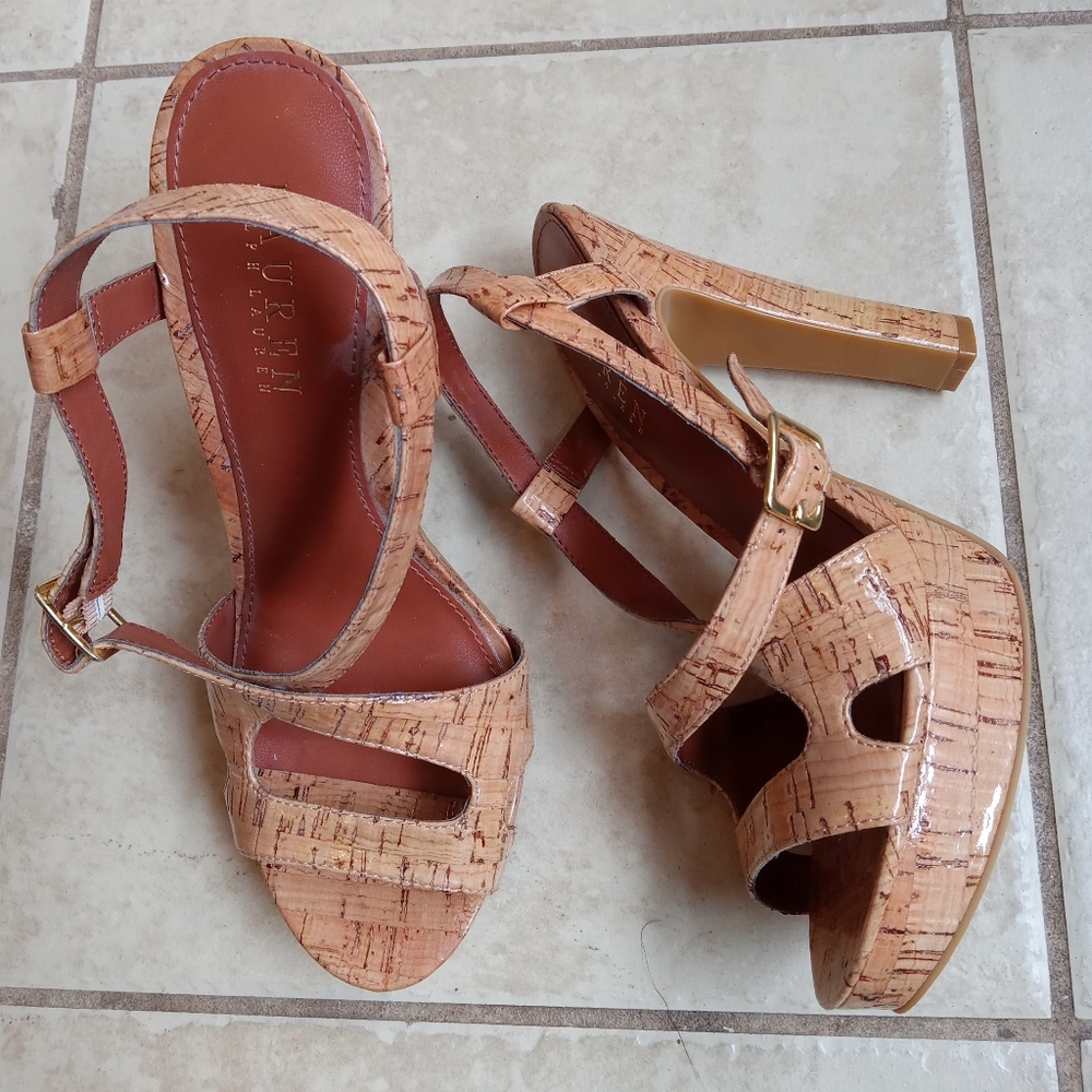 Women's Ralph Lauren Glazed Cork Shoes size 7B